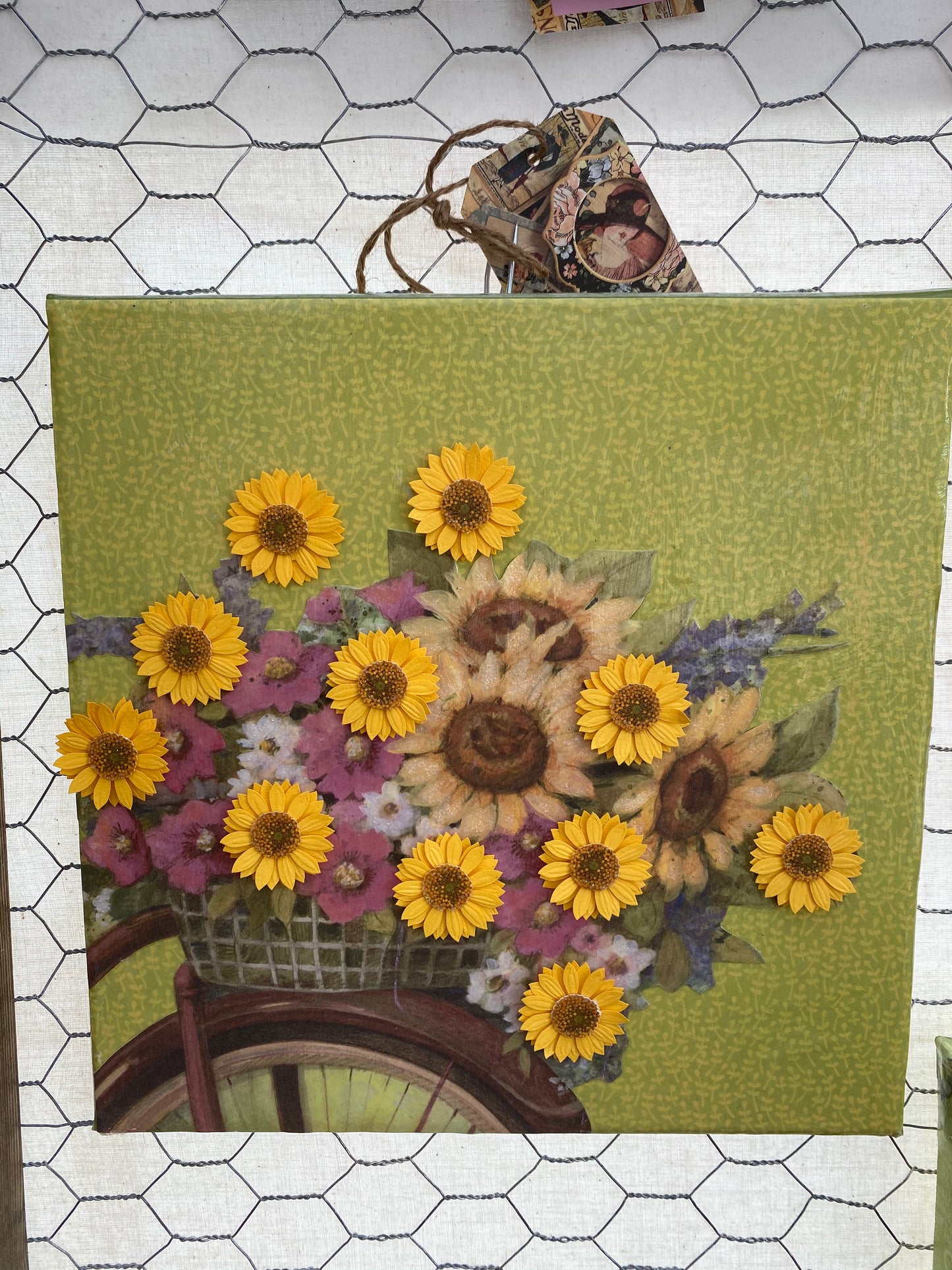 Flowers in a Bicycle Basket